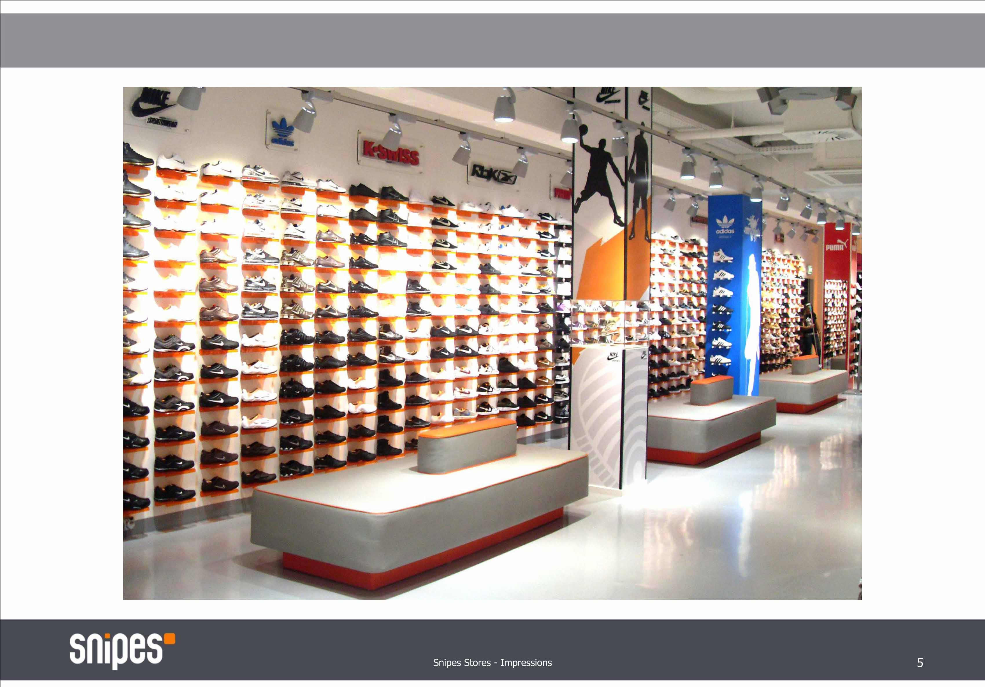 snipes欧洲首家店铺于1998年4月4日在德国essen市开设,snipes正朝着在