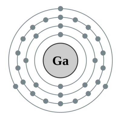  p>镓(gallium)是灰蓝色或银白色的金属,元素符号ga,原子量69.723.