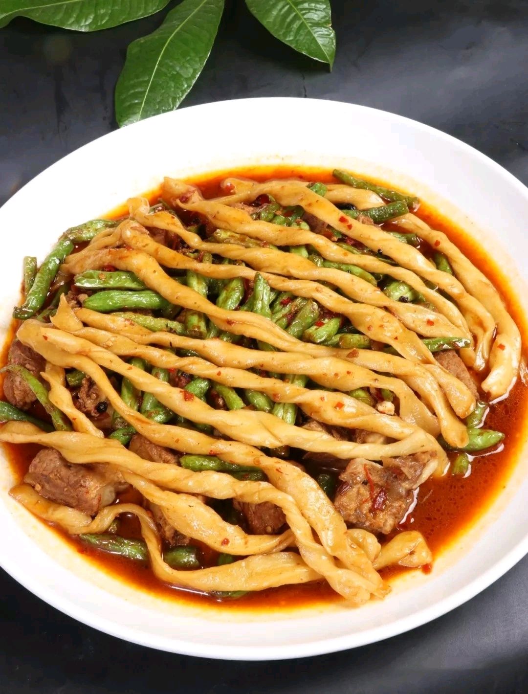 排骨豆角粘卷子