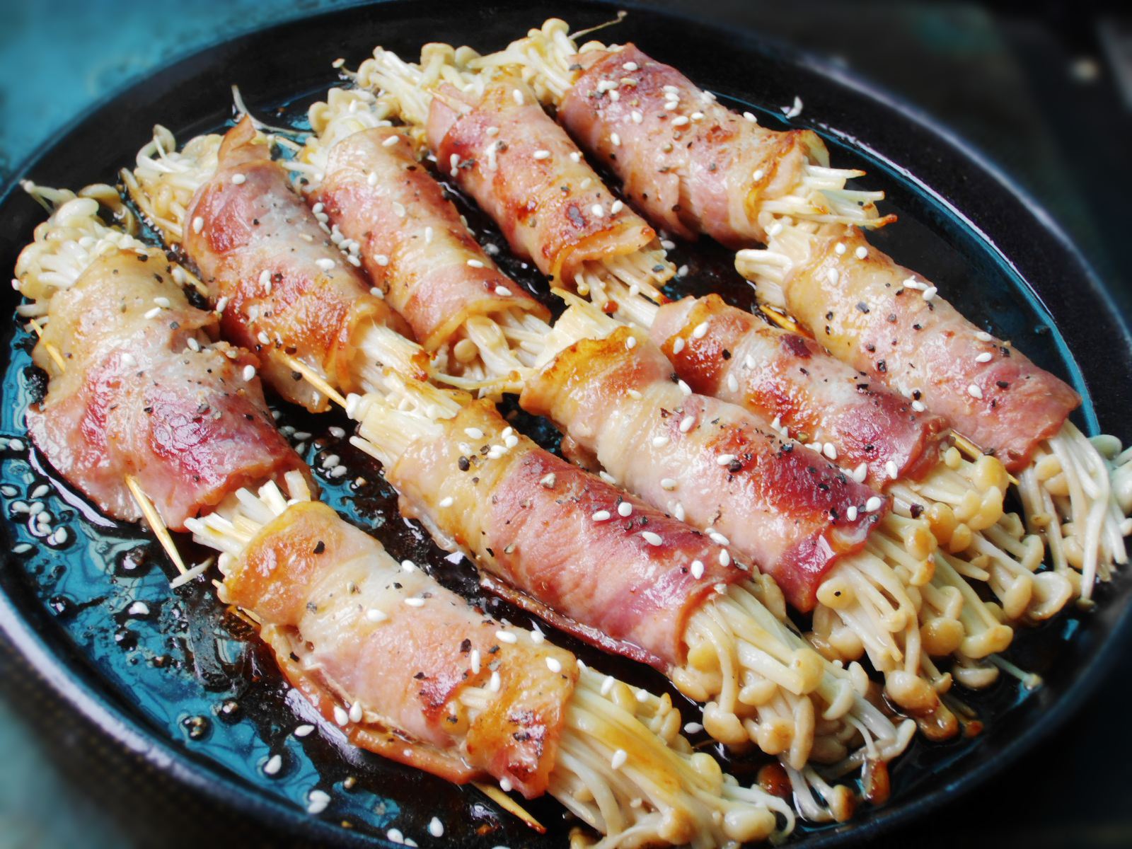 照烧培根金针菇卷