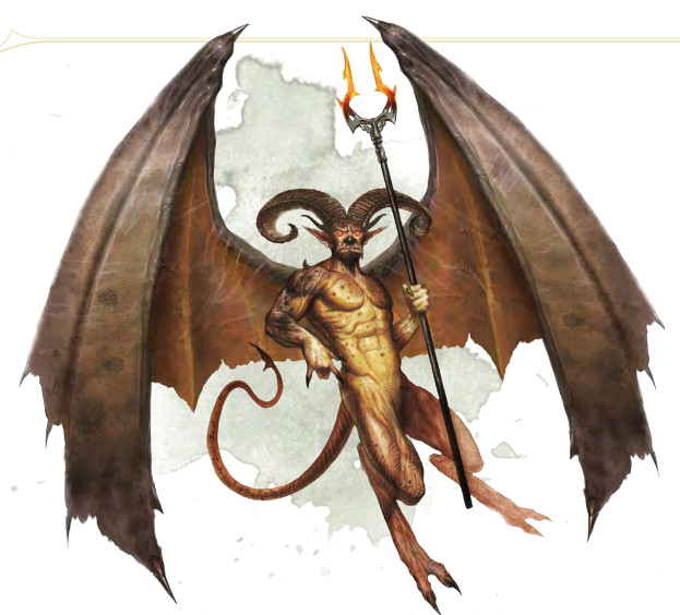 中魔鬼是区别于恶魔的另一种邪恶异界生物,这些守序而邪恶的生物居住