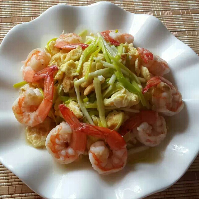 虾仁炒韭黄