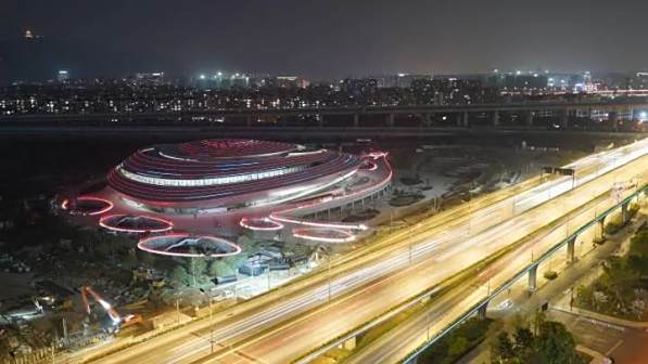 中国杭州电竞中心夜景灯光