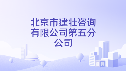 北京市建壮咨询有限公司第五分公司_百度百科