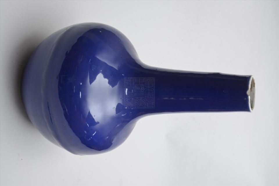 清光绪霁蓝釉吊胆瓶