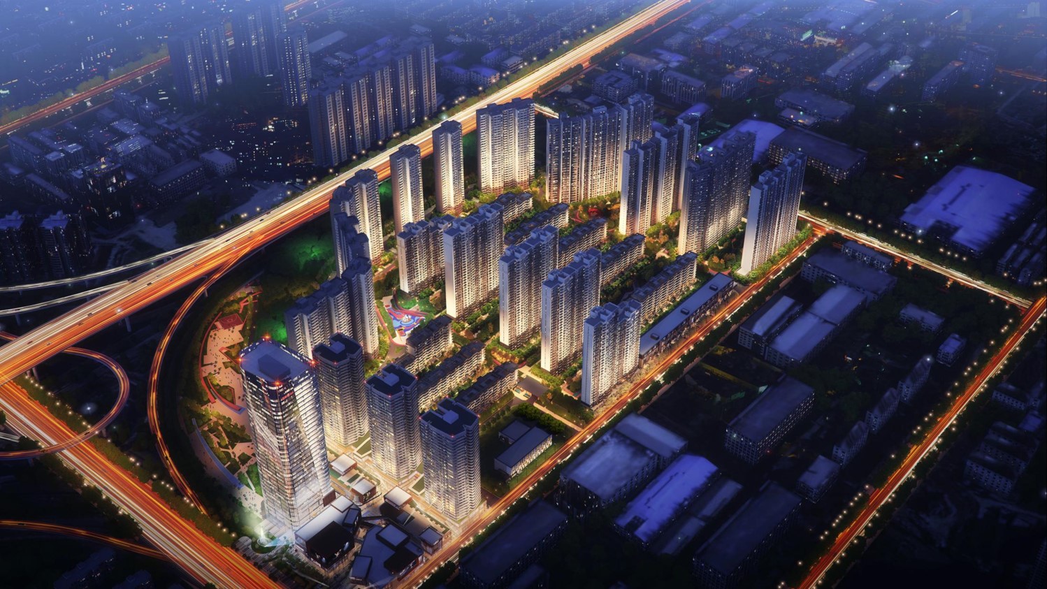 万科金域东郡西临大明宫文化旅游区,东接浐灞生态区,据守港务区,城北