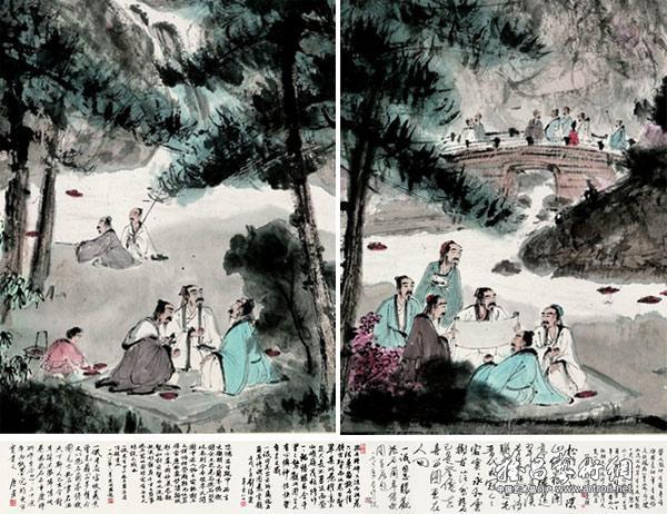 傅抱石绘兰亭修禊图