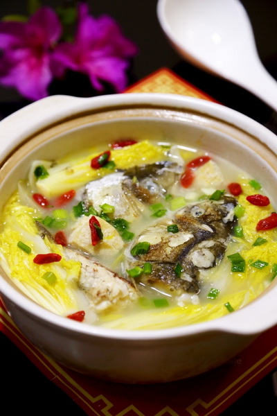 娃娃菜豆腐鱼头汤