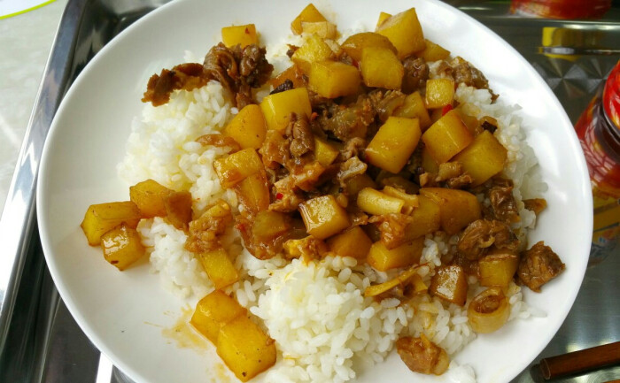 土豆肉丁盖浇饭
