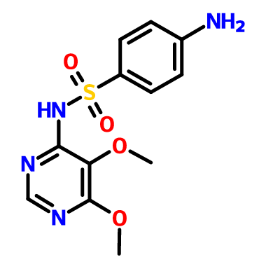  p>磺胺多辛,别名磺胺邻二甲嘧啶,英文名sulfadoxinetablets.