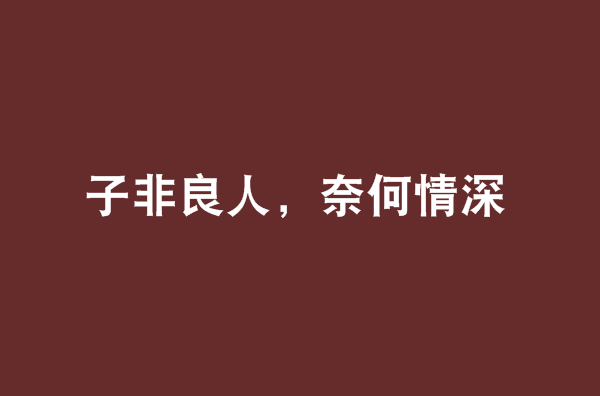 子非良人,奈何情深