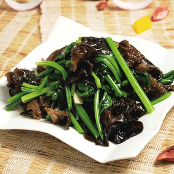 木耳菠菜炒肉片