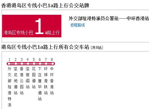 香港公交港岛区专线小巴1a路