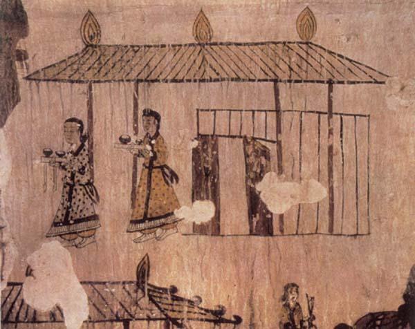  p data-id="gnx4764wio">进食图,高句丽,高70cm,宽100cm,壁画 吉林省