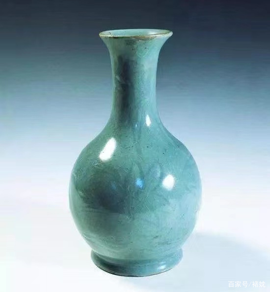 中国四大名窯 汝窯宋時代 天青釉瓢形瓶 宋汝窑天青釉胆瓶！
