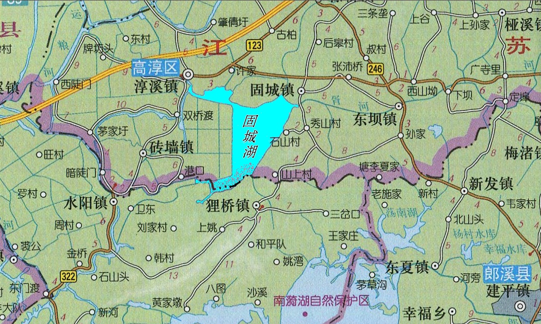  p>固城湖,长江支流水阳江水系.