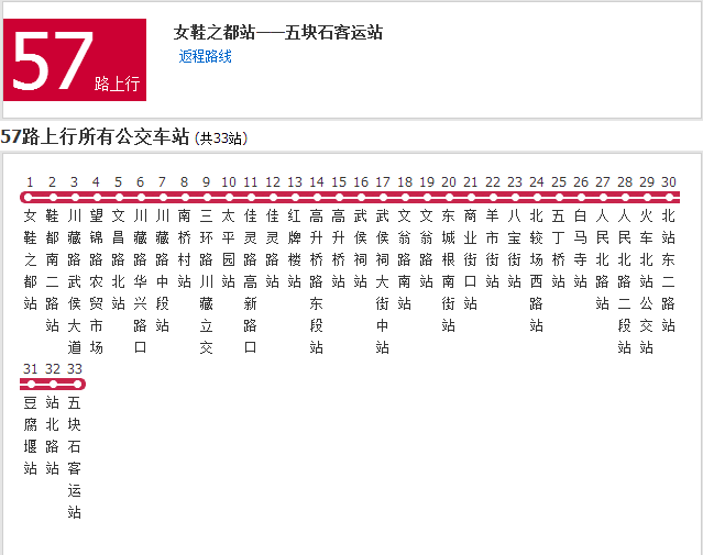 id="gnfanosvrs">成都公交57路运营于中国四川省成都市,为市区线路
