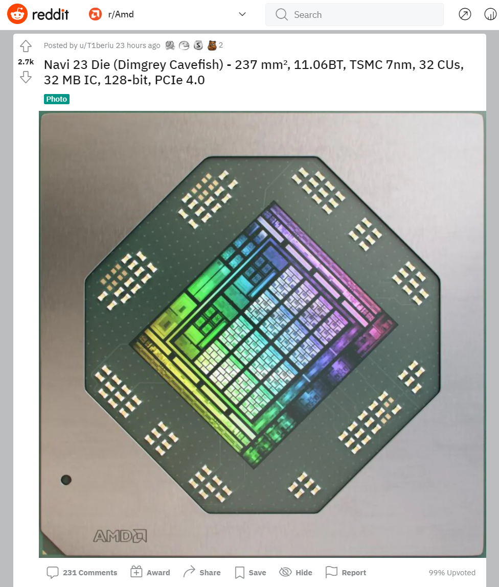 AMD Navi 23 显卡核心拥有 110.6 亿个晶体管，RX 6600 将搭载_百科TA说