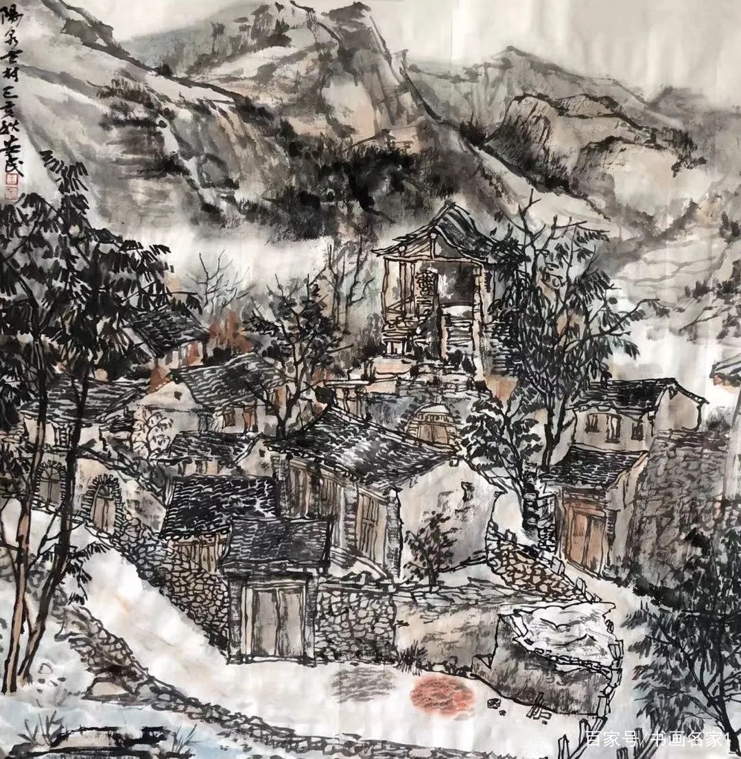 中国山水画家　李晓鹏 西安山水(春) 中国山水画家 李晓鹏 西安山水(春) 絵画