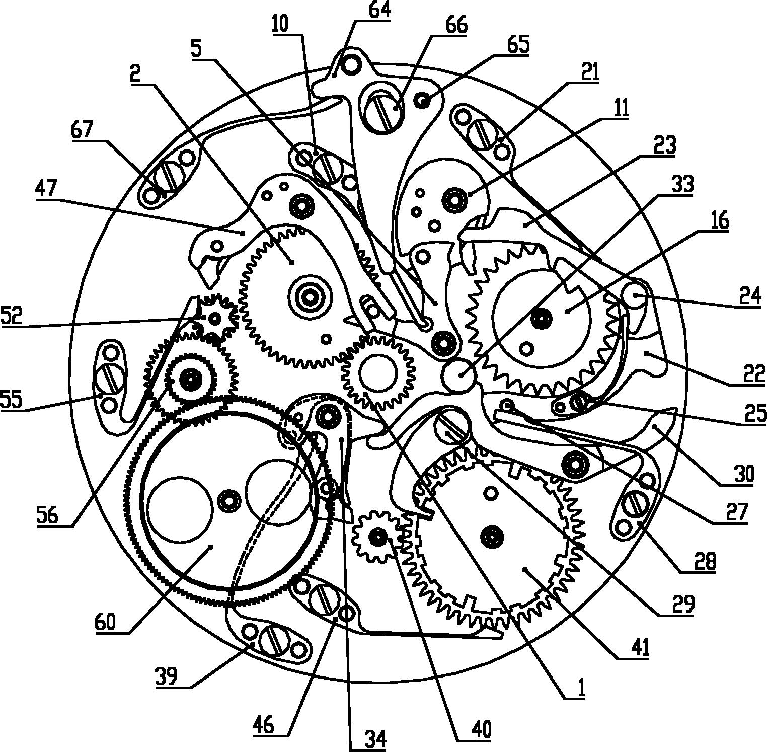 一种机械手表的万年历机构