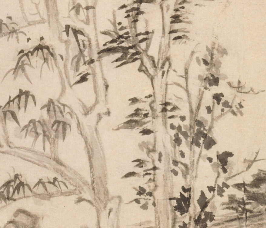 倪瓒秋亭嘉树图轴