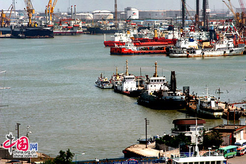  p>塘沽港,又名塘沽新港.现名为天津港.