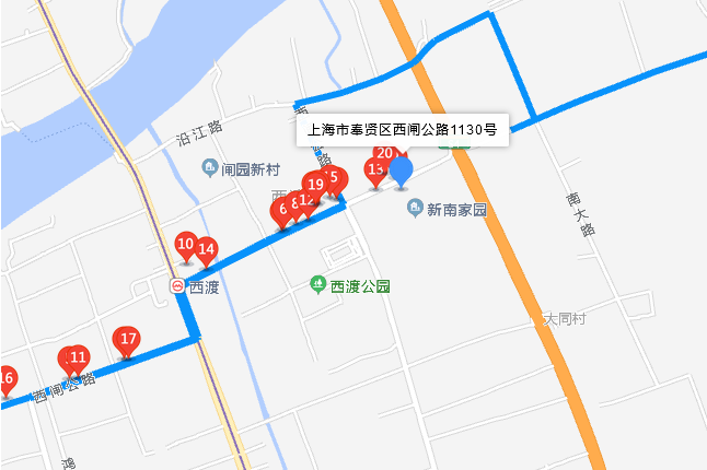  p>西闸公路1130号位于上海市奉贤西渡,共计房屋1户. /p>
