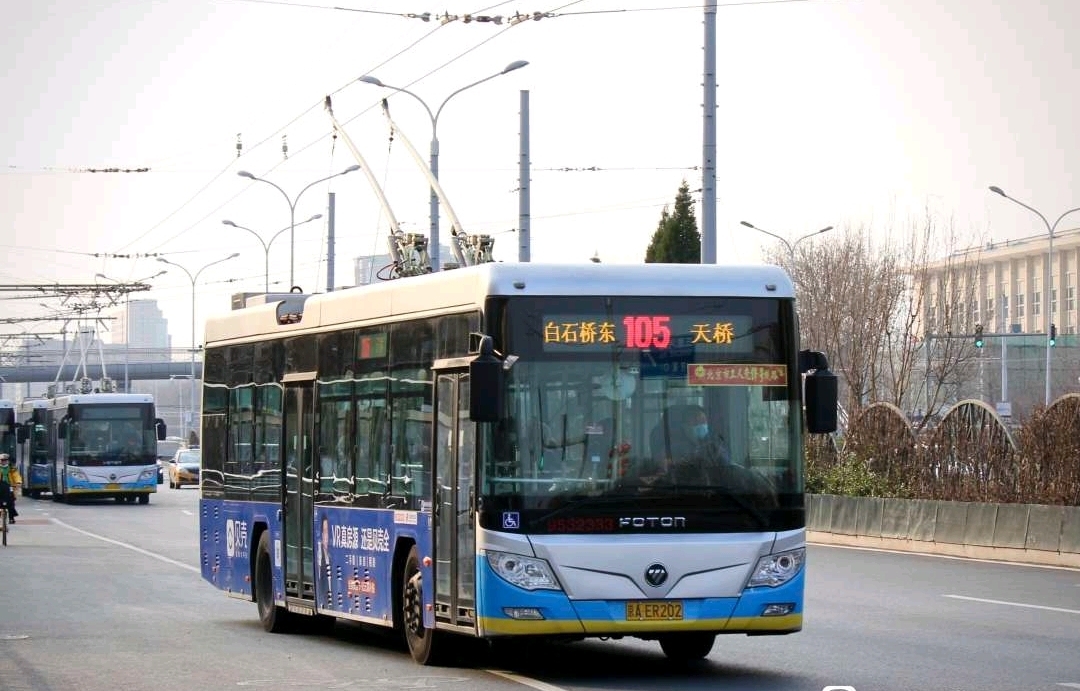 105路运营于北京市西城区,东城区,海淀区,隶属于北京公交集团电车分