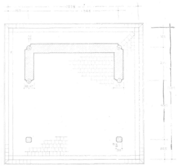 <p>牛王庙戏台平面图（1978年修复后）