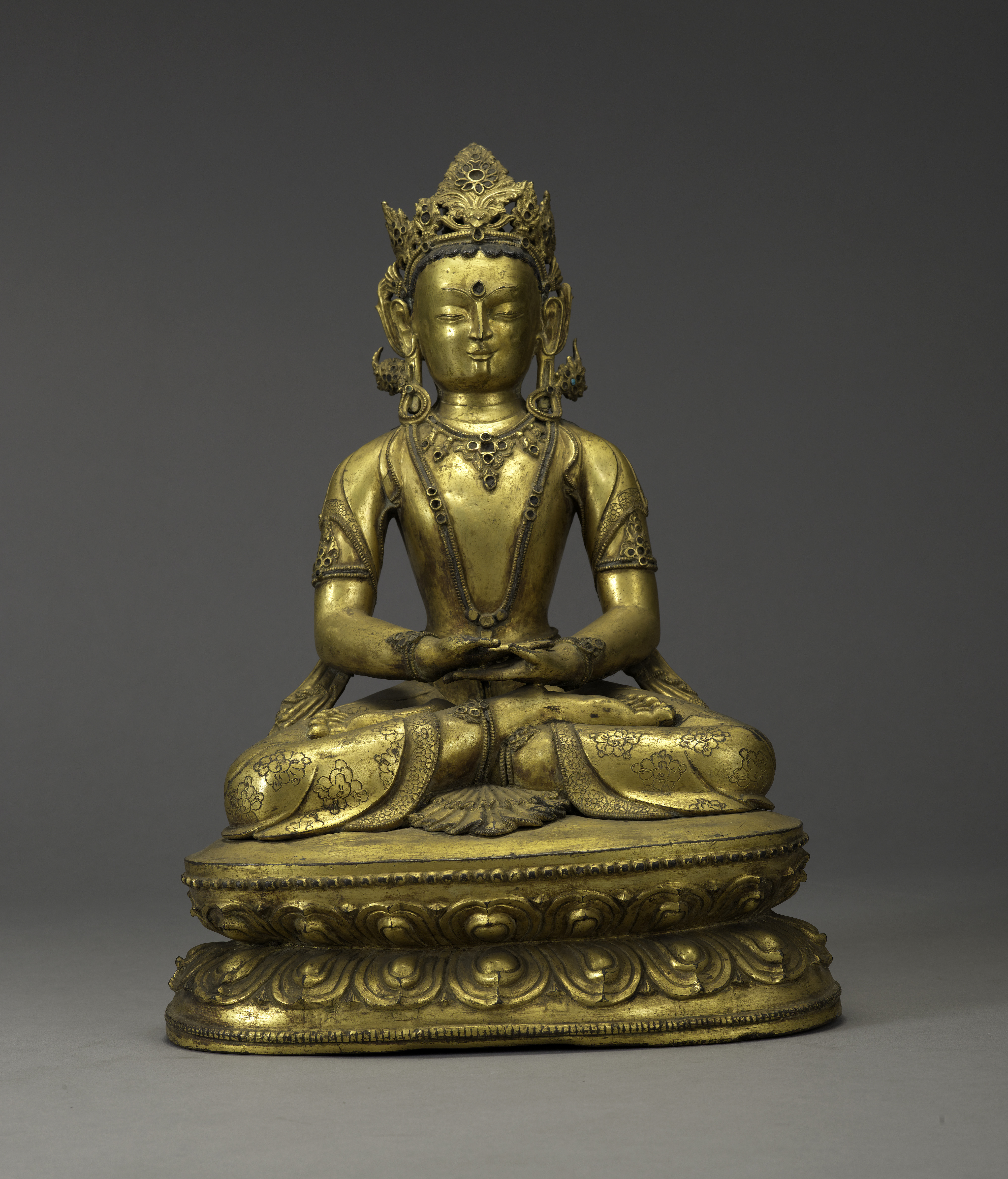 明鎏金无量寿佛像