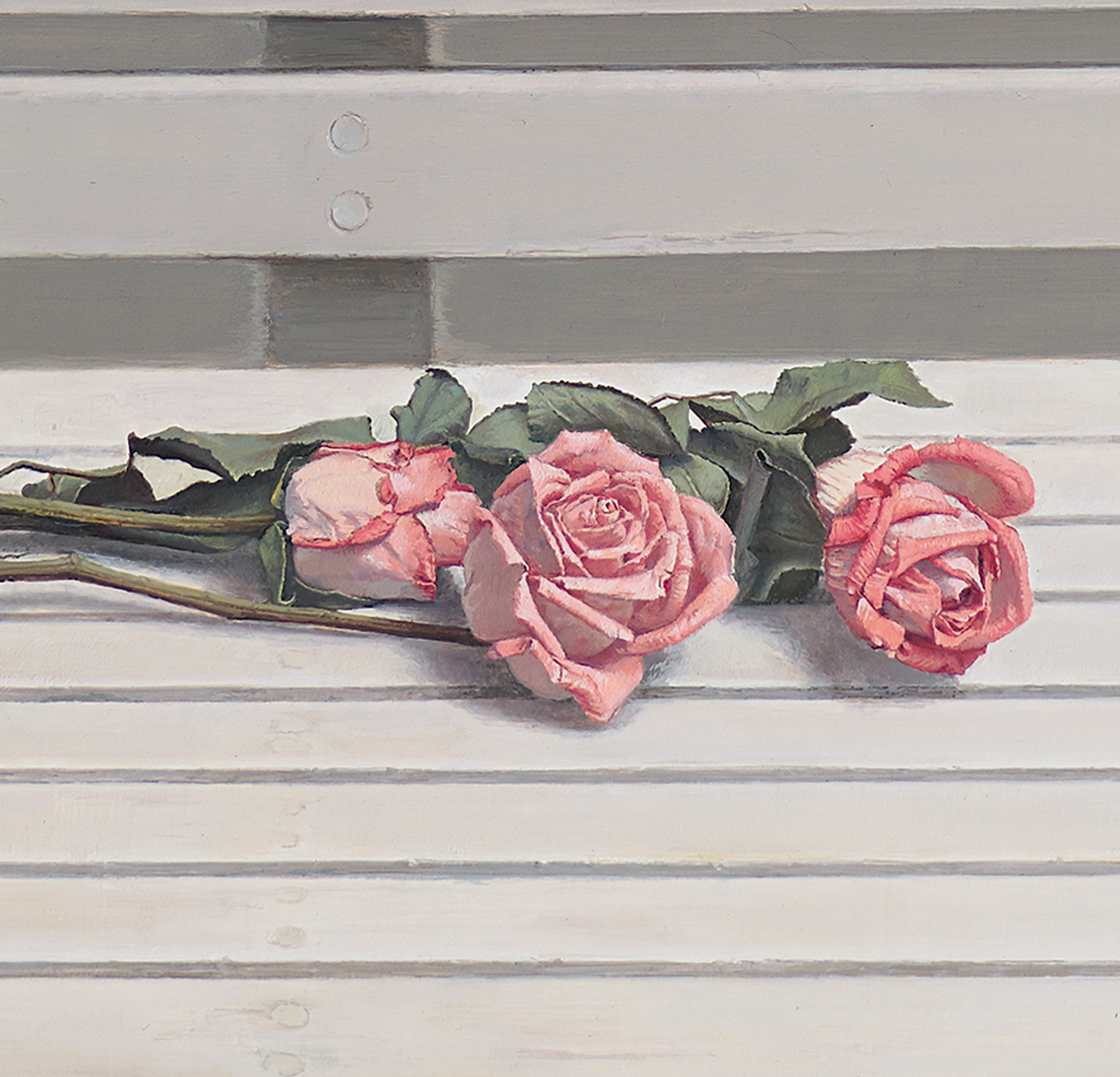 data-lemmaid="7982547">李士进于2014年创作的油画作品,长条木椅