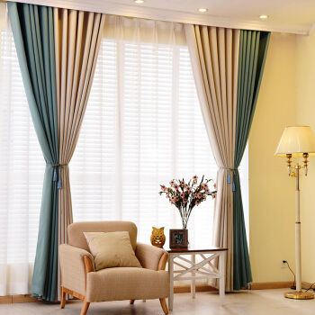 面料质地有纯棉,麻,涤纶,真丝,也可集中原料混织而成;每种布艺窗帘的