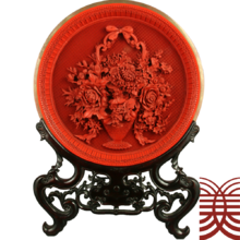 现代漆器花篮盘