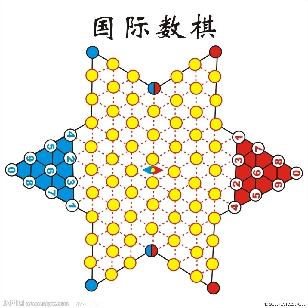  p>国际数棋,棋盘呈六角形形状,共有20枚棋子, a target="_blank"