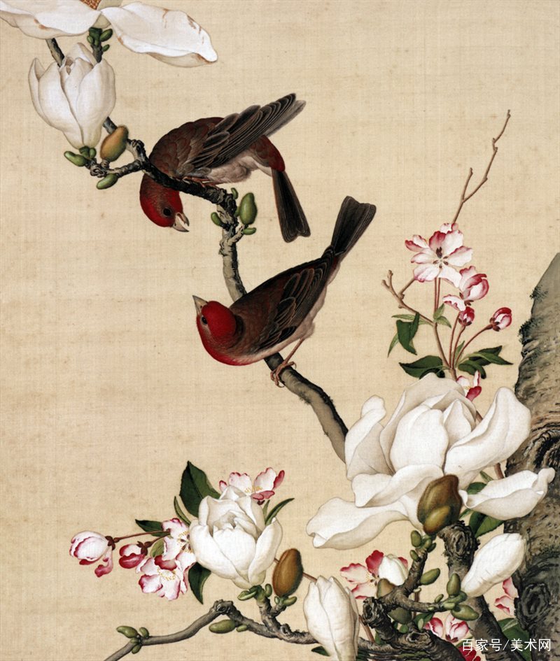 郎世寧 花鳥圖 郎世宁花鸟图轴- 故宫博物院