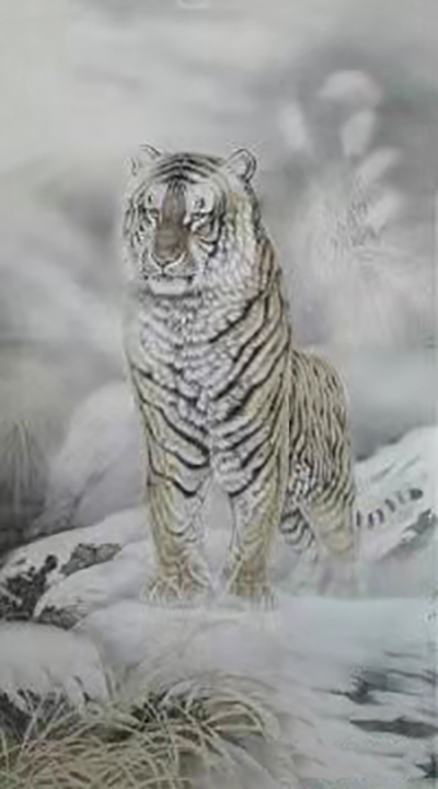  p data-id="gnbicg85tb">肖彦卿,男,一位农民画家,被称为中国"画虎第