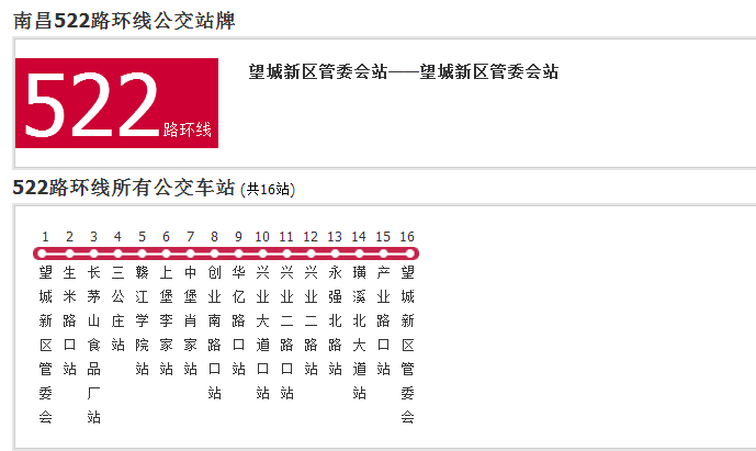 南昌公交522路环线