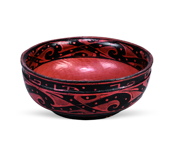 彩绘变形凤鱼纹漆盂