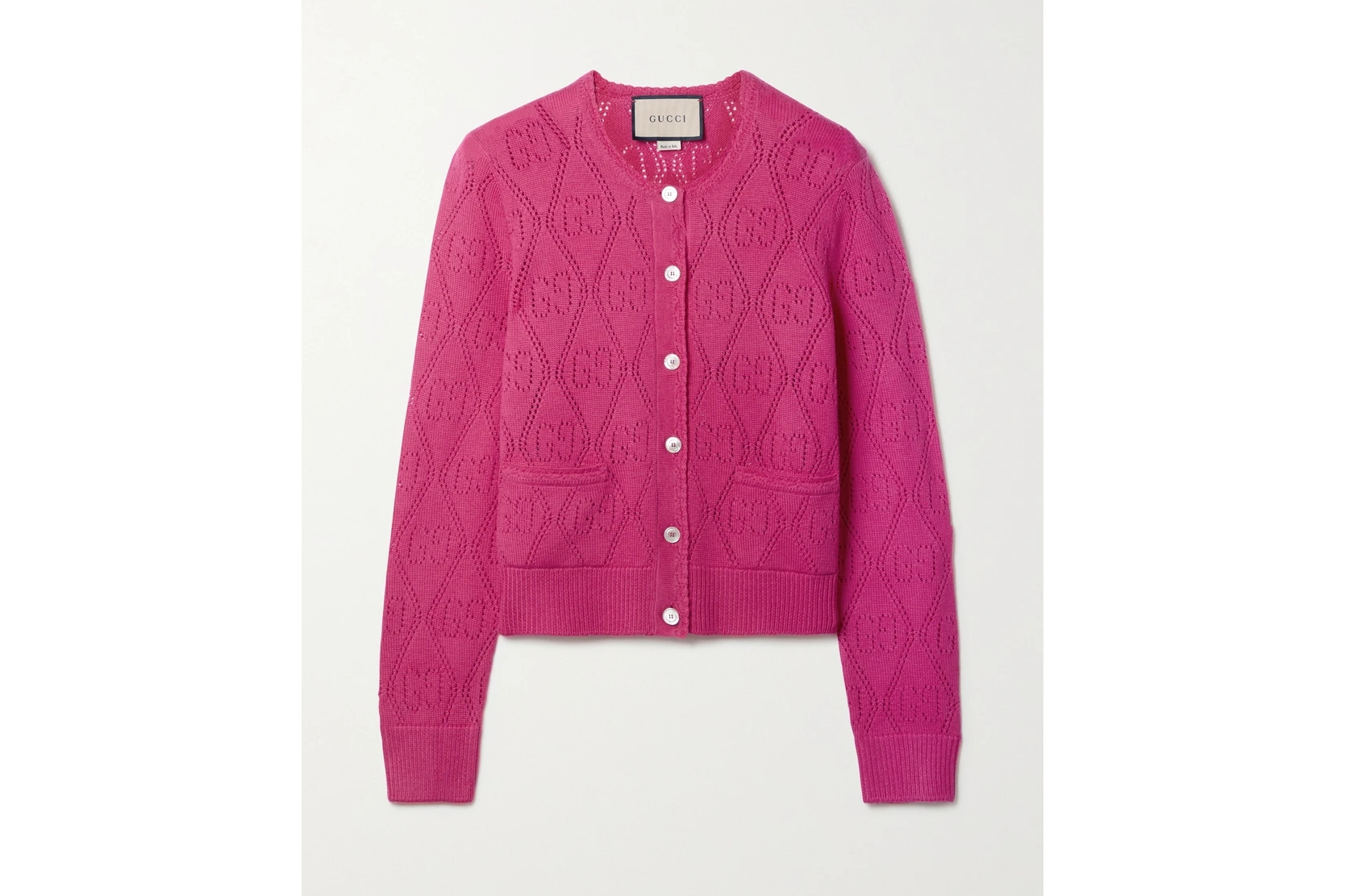 挑窿针织羊毛开襟衫