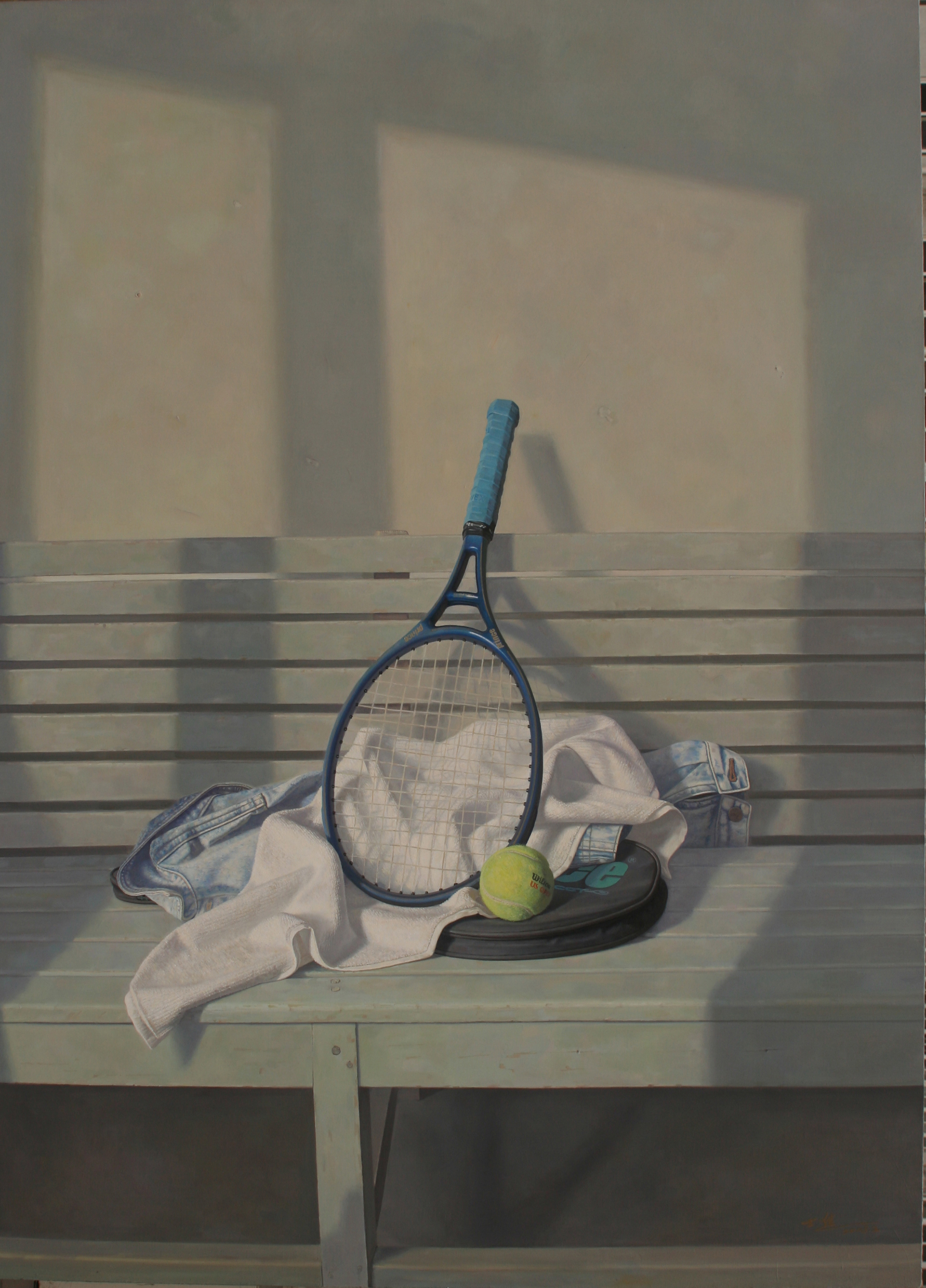 data-lemmaid="7982547">李士进于2007年创作的油画作品,正面木椅