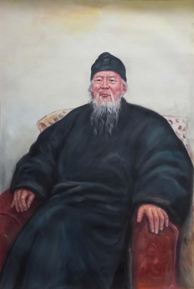 刘宇一油画作品《齐白石像》，感谢分享转发_百科TA说