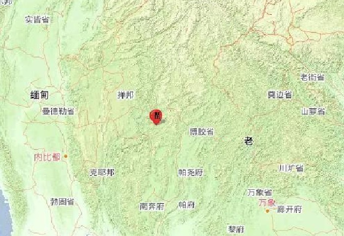 9级地震,震中位于景栋西北方向约90公里(北纬21.54度,东经98.