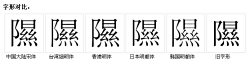 字形对比