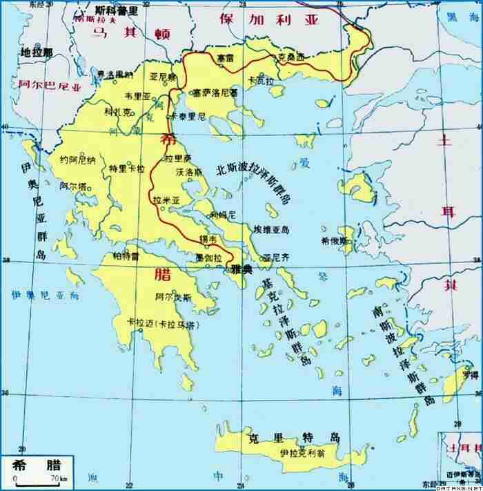  p>爱琴海是希腊半岛东部的一个蓝色系海洋,南抵克里特岛,属地中海的