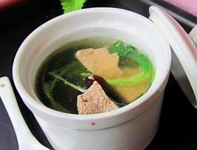 鸭肝菜心汤