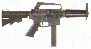  p>m633是最早的开发的9mm口径m16冲锋枪,枪管长只有178mm,没有装备