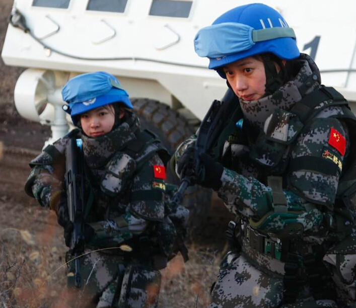 步兵营中有13名女兵,这是中国走出国门执行维和作战任务的第一个维和