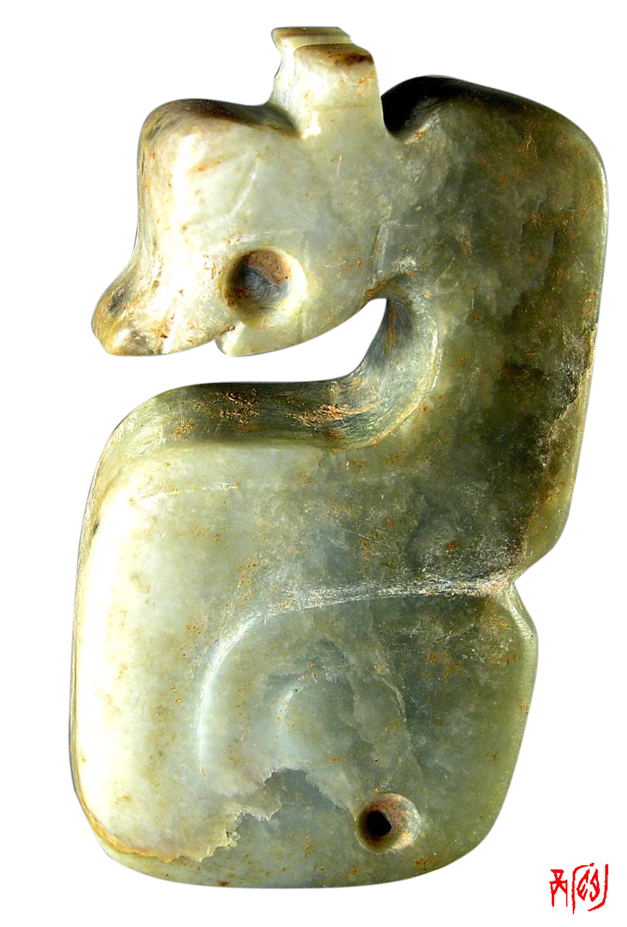 这是一件雄性玉龙.