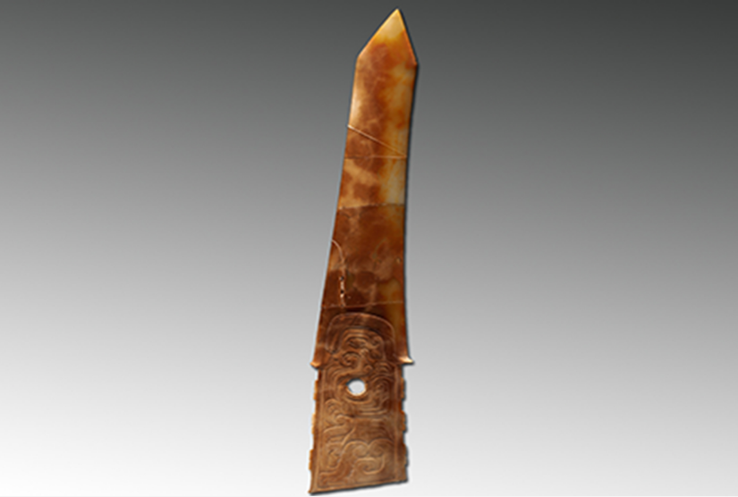  p>人首神兽纹玉戈是西周时期的一件文物,现收藏于山西博物院. /p>