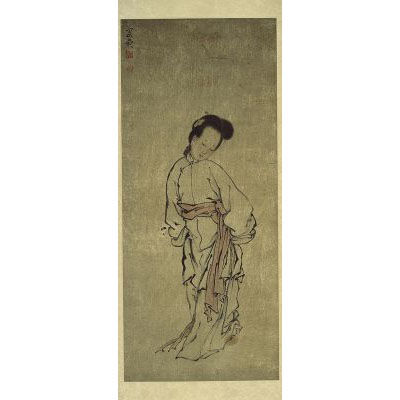  p>清闵贞仕女图轴是一件清代文物,现收藏于南京博物院.